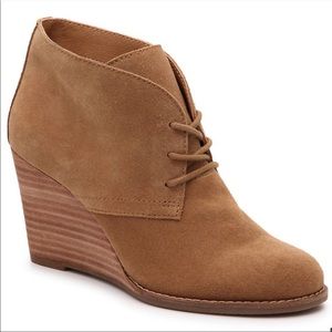 Lucky Brand Yamene Lace Up Wedge Bootie Tan 10